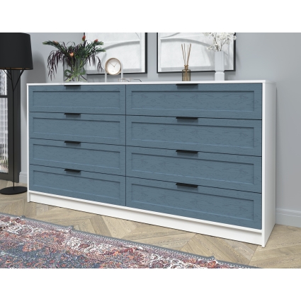 Kомод Тренд КТ-К197 (Белый ЛДСП/ Дуб лазурный ЛМДФ) Ш1965 В1020 Г451